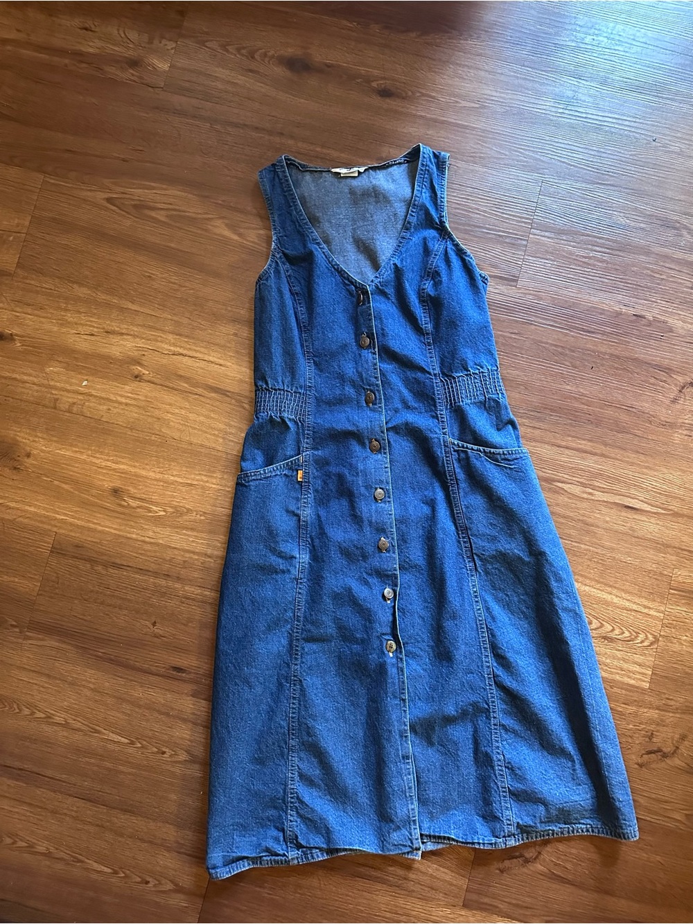 1970s Levi's Denim Tank Dress Button-Front - Picture 11 of 16